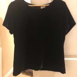 JCrew black velvet top